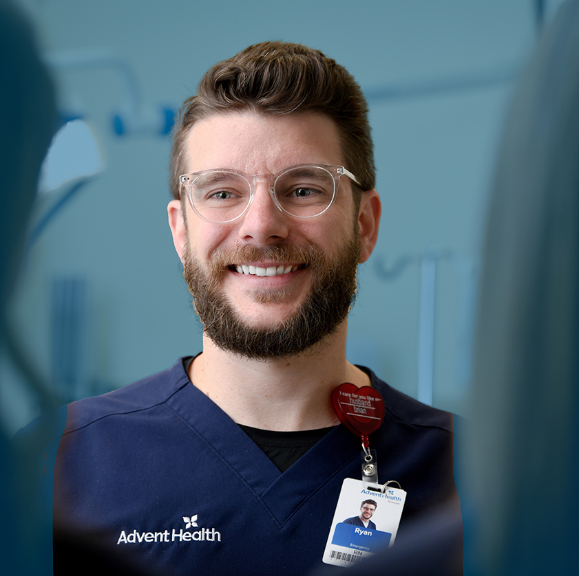 Close up of a smiling male nursing professional
