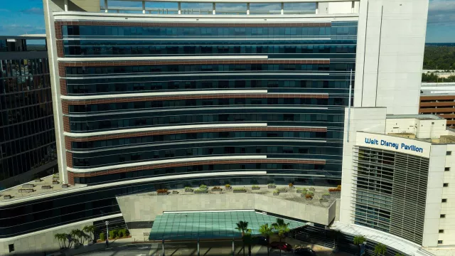 A front and panoramic view of the AdventHealth for Women building