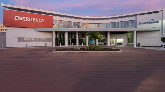 A front and panoramic view of AdventHealth Carrollwood