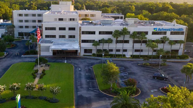 A front view of the AdventHealth DeLand building