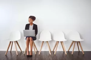 Young woman waiting for interview