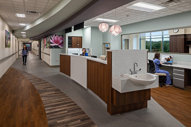 Nurse station at AdventHealth Gordon hospital.