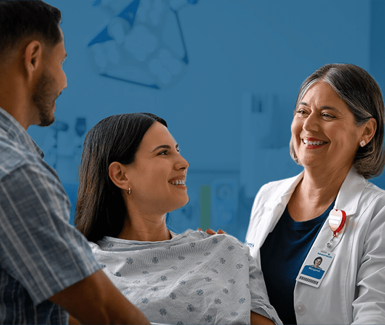 Close up of a smiling female clinical professional