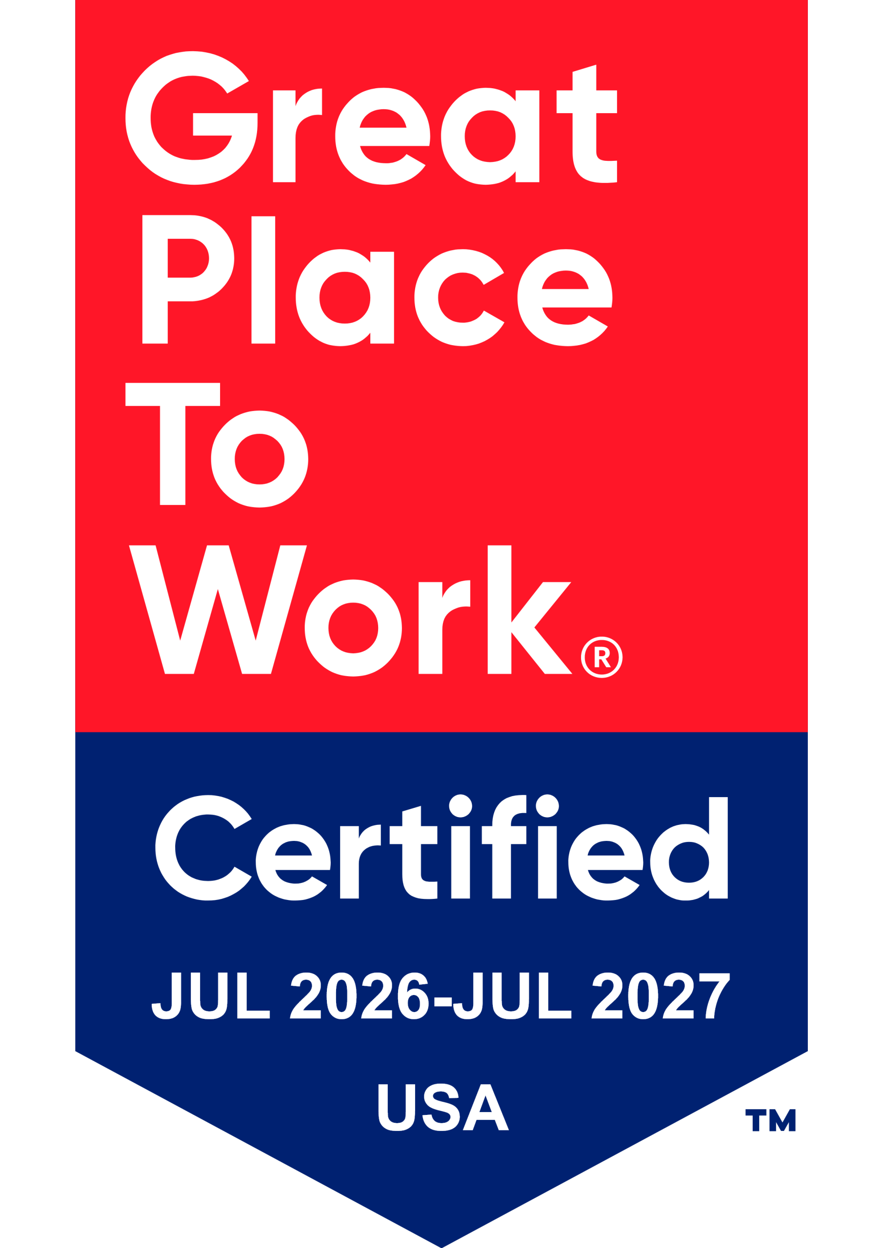 Great Place to Work Certified JUL 2026-JUL 2027 USA