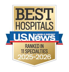 U.S. News Best Hospitals Honor Roll badge, 2025–2026