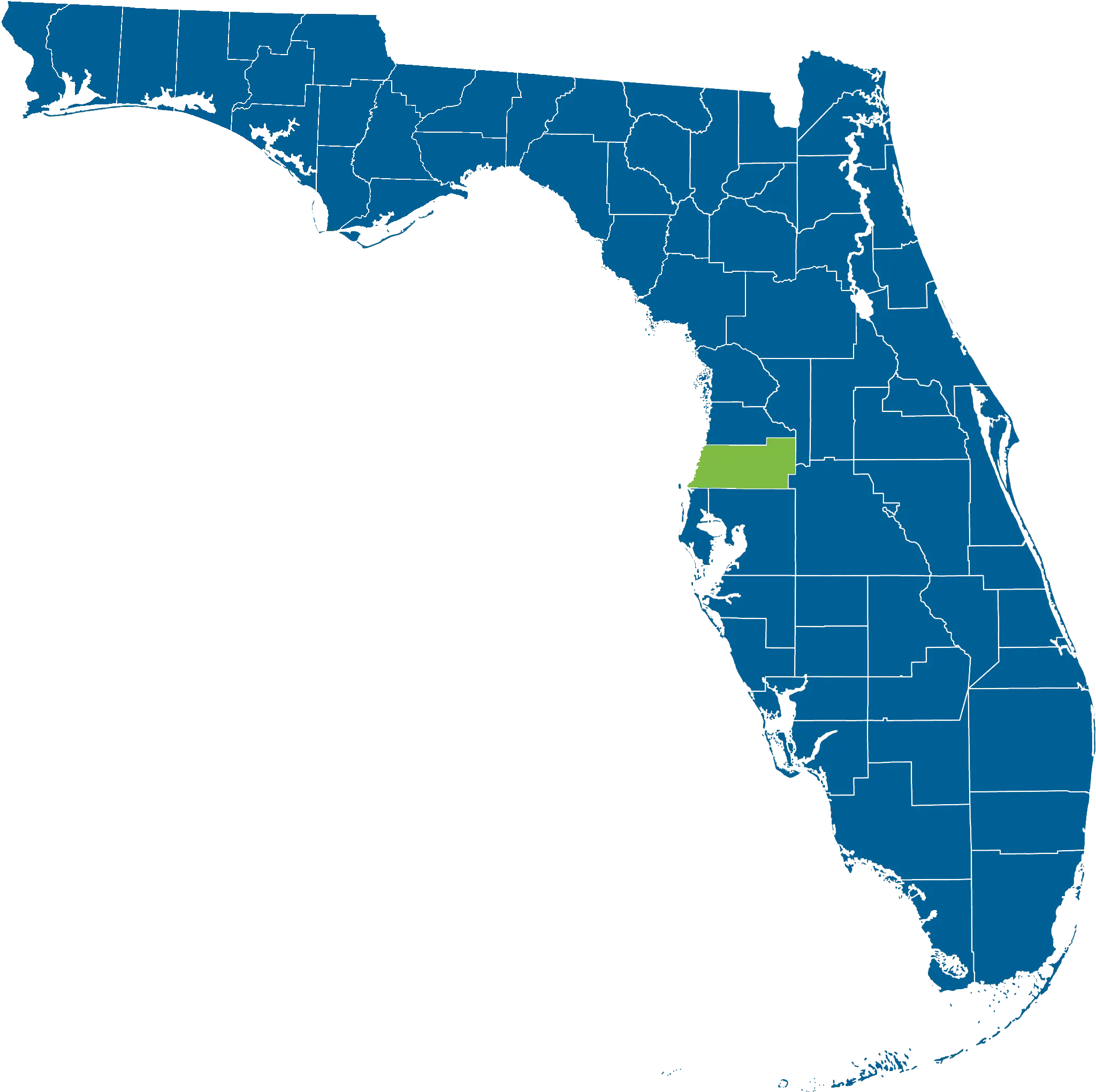 Map of Florida representing the Port Charlotte area.